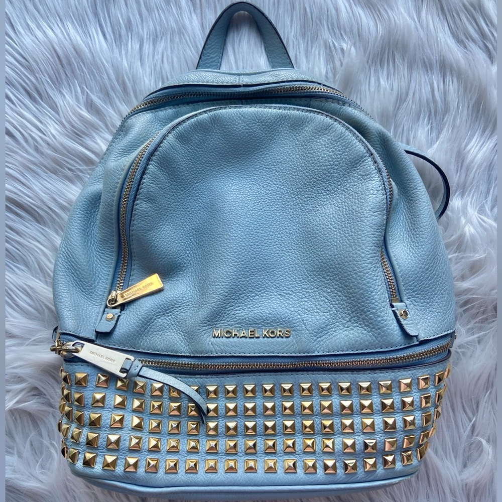 Michael Kors Rhea Small Studded Leather Backpack